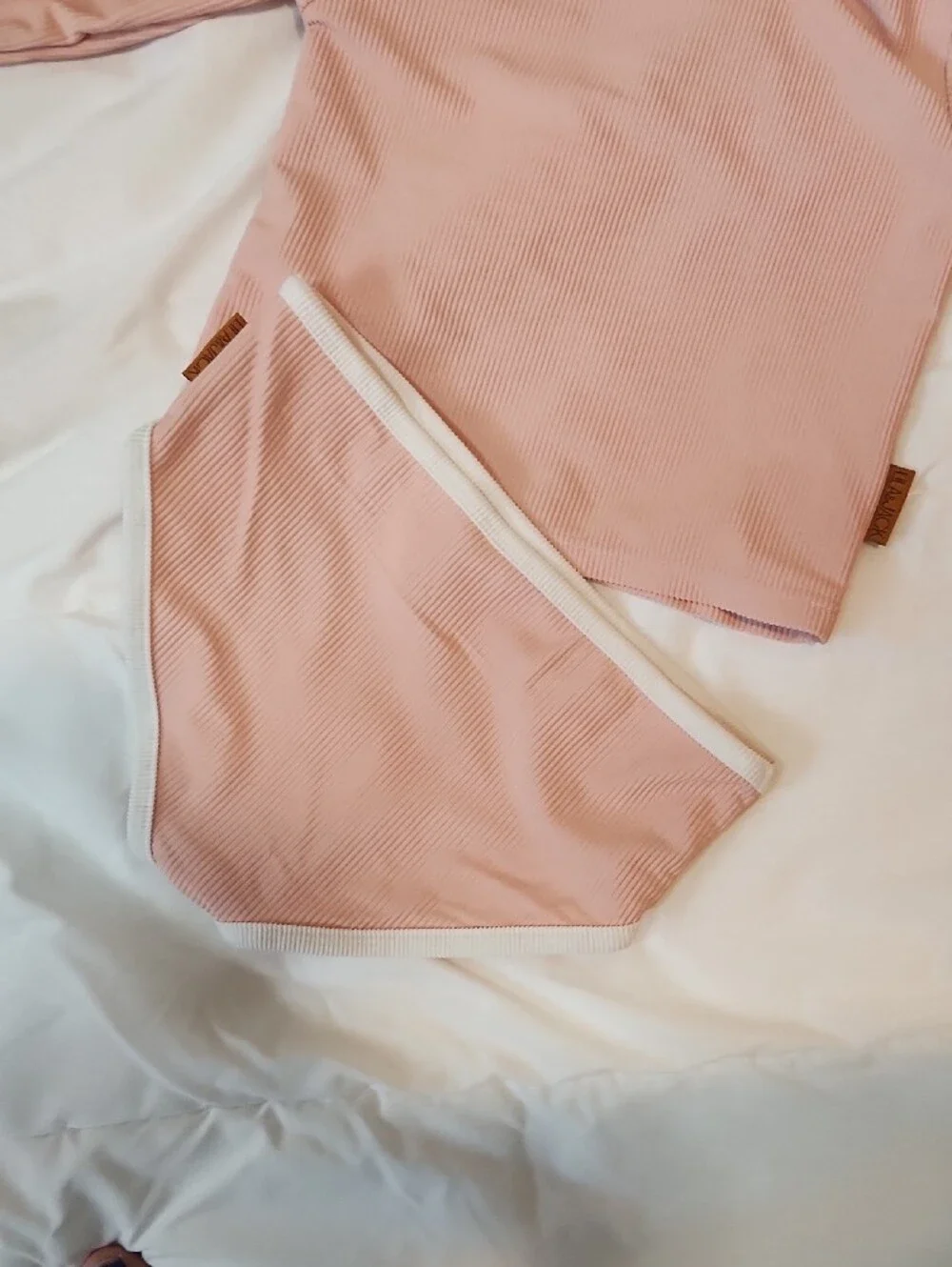 Kids Long Sleeve Rash Guard Bikini Set - Dusty Pink